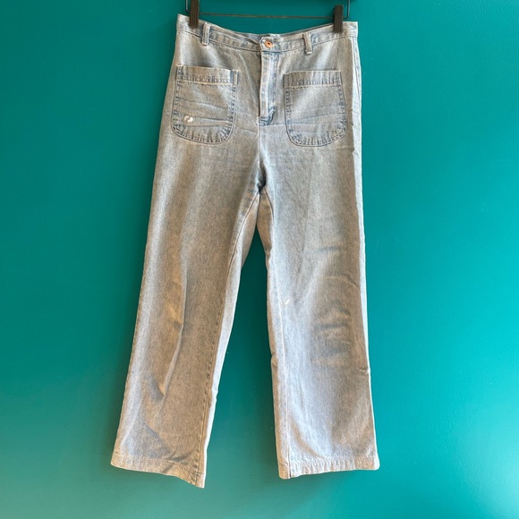Light wash vintage Hang Ten cropped jeans - Picture 3 of 5